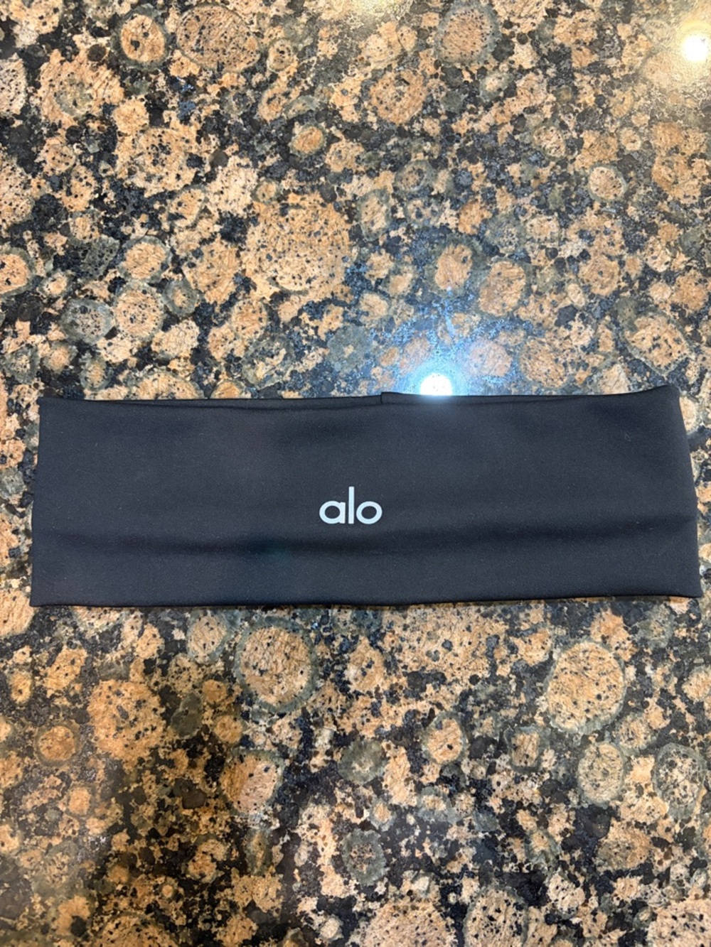 ALO Yoga Black Perforated Logo Headband